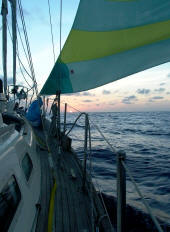 Sailing off across the ocean