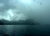 Approaching Dominica in the rain