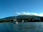 St Pierre, Martinique: Free Spirit with Mount Pelee in the background